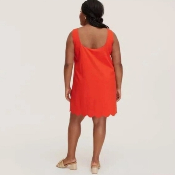 Kate Spade Red Scalloped Mini Dress - Picture 2 of 4